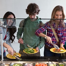 Students at salad bar