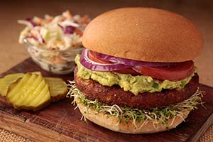 Veggie burger with guac 300