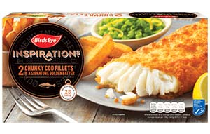 cod fillets in a signature golden batter