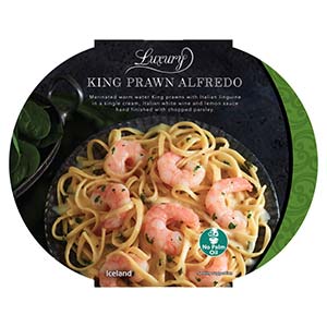 iceland luxury king prawn alfredo