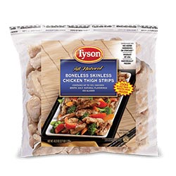 tyson frozen bonelessskinlesschickenthighstrips